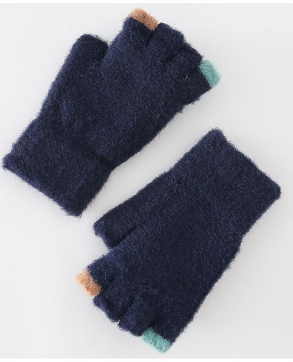 Babyhug Gloves With Car Design -Navy Blue
