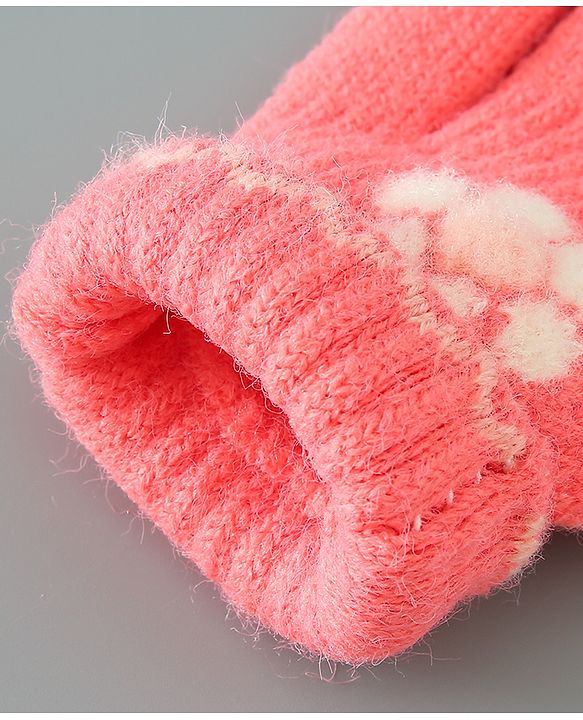Babyhug Floral Design Gloves - Orange