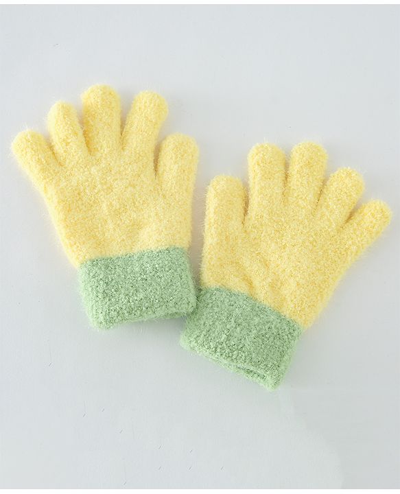 Babyhug Color Block Gloves - Yellow