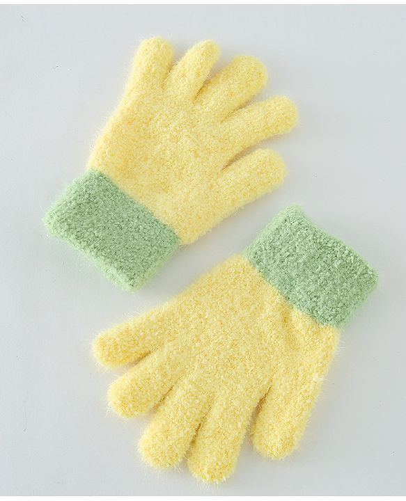 Babyhug Color Block Gloves - Yellow