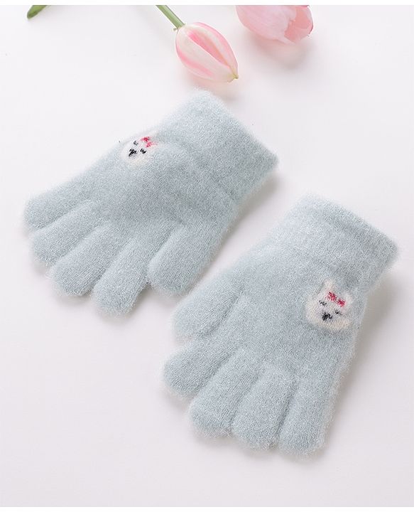 Babyhug Bunny Design Gloves - Light Green