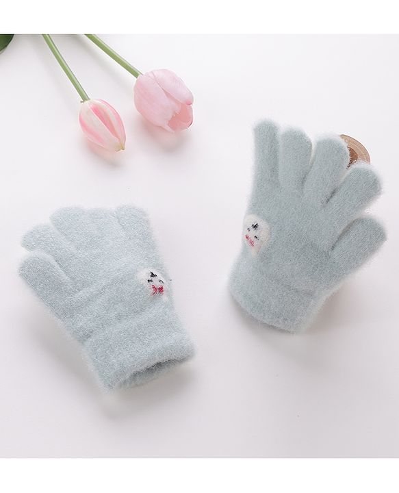Babyhug Bunny Design Gloves - Light Green