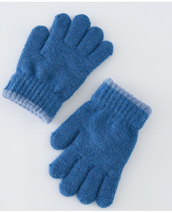 Babyhug Gloves With Football Design - Dark Blue