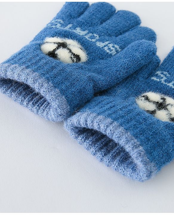 Babyhug Gloves With Football Design - Dark Blue