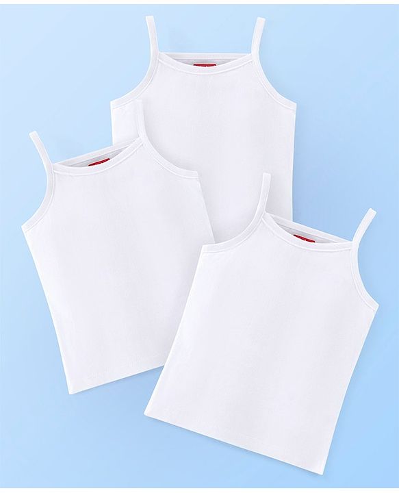 Babyhug 100% Cotton Slip Solid Pack of 3 - White