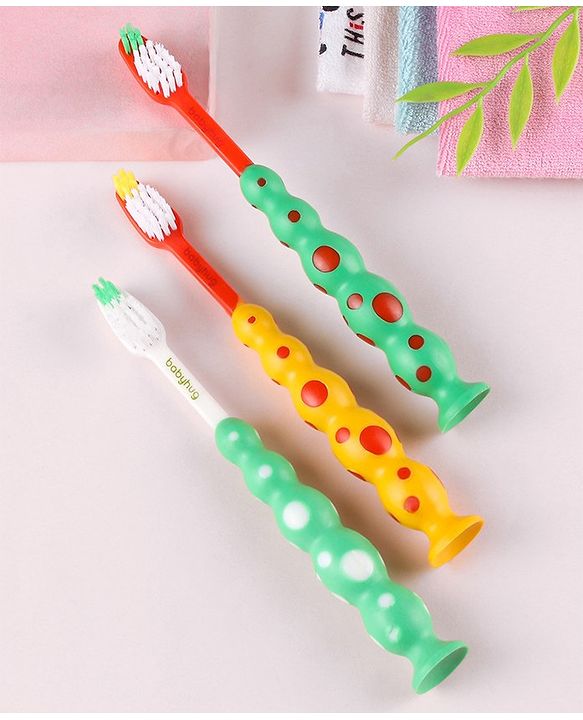 Babyhug Baby Junior Toothbrush Pack of 3 - color and print may vary
