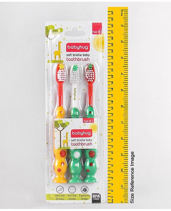 Babyhug Baby Junior Toothbrush Pack of 3 - color and print may vary