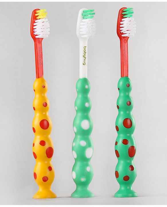 Babyhug Baby Junior Toothbrush Pack of 3 - color and print may vary