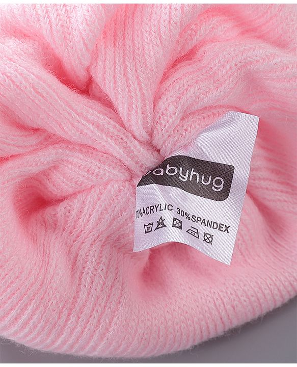 Babyhug Woolen Cap Pink - Diameter 11.5 cm