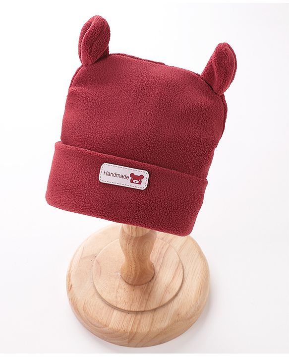 Babyhug Woollen Cap With  Ear Design - Maroon