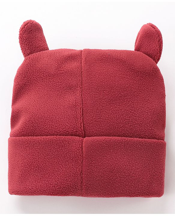 Babyhug Woollen Cap With  Ear Design - Maroon