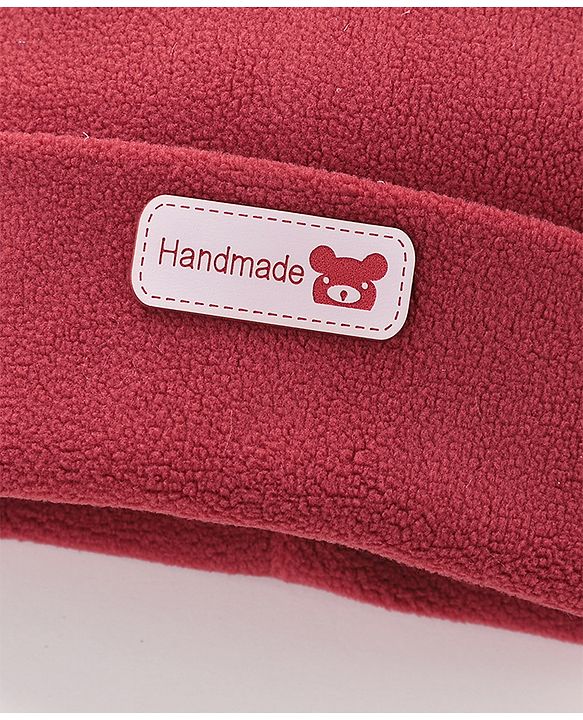 Babyhug Woollen Cap With  Ear Design - Maroon