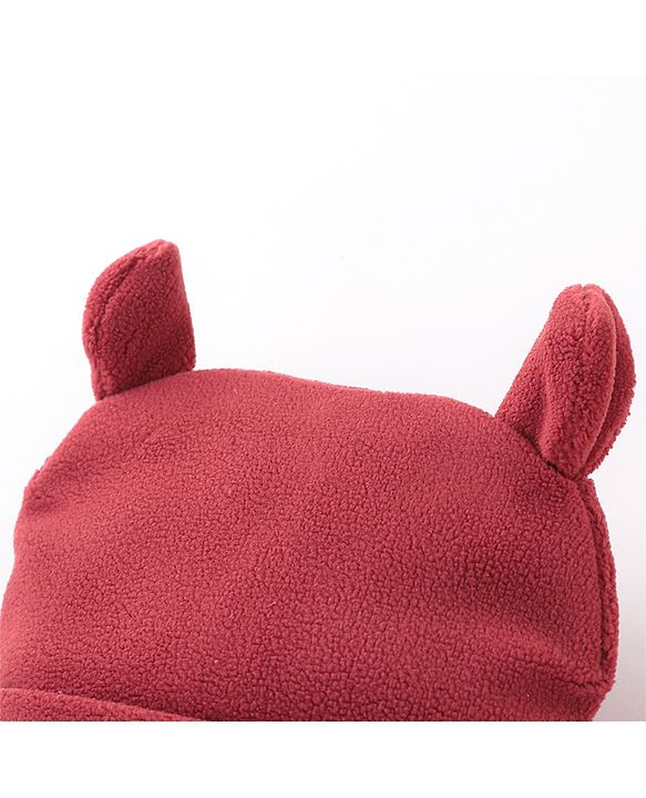 Babyhug Woollen Cap With  Ear Design - Maroon
