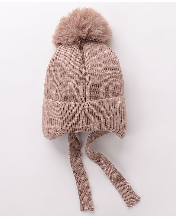 Babyhug Woollen Cap Fox Design Blue - Diameter 11 cm