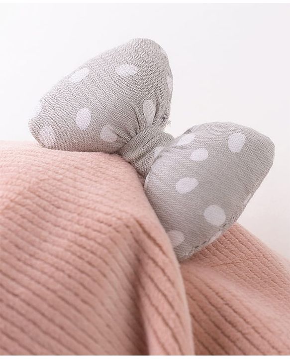 Babyhug Woollen Cap With Bow  - Pink