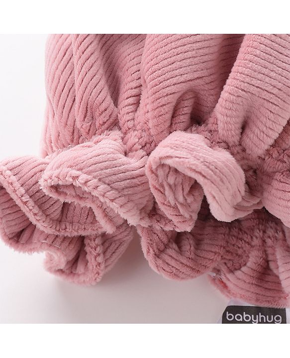 Babyhug Woollen Cap With Bow  - Pink