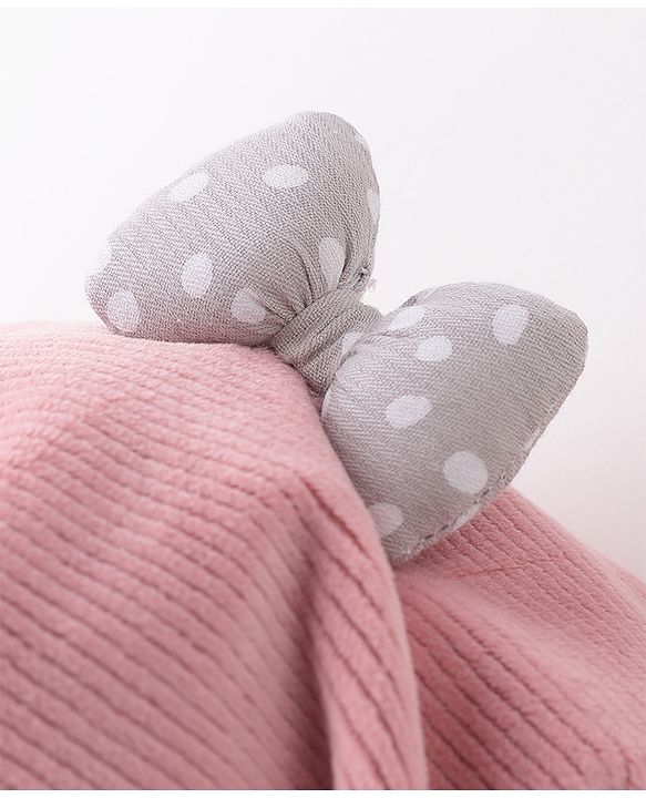 Babyhug Woollen Cap With Bow  - Pink