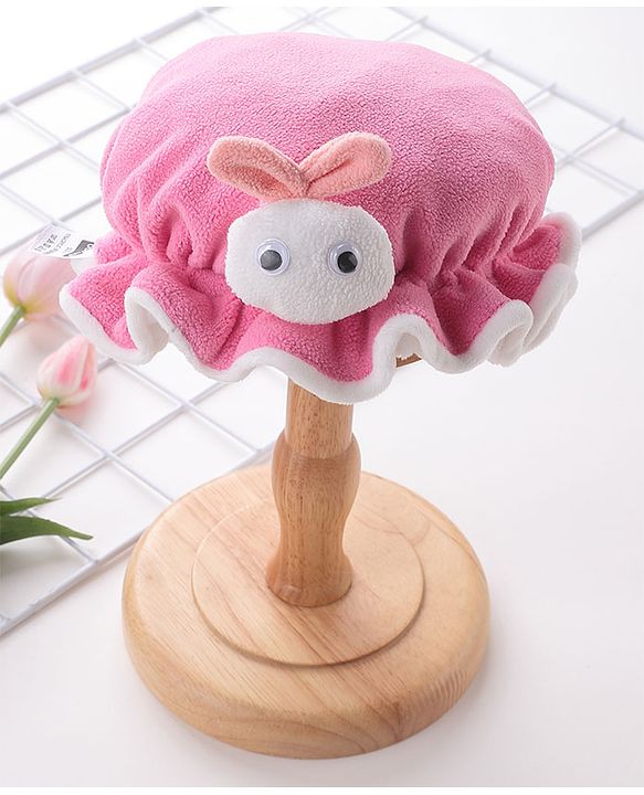 Babyhug Woollen Cap With Bunny Applique - Dark Pink