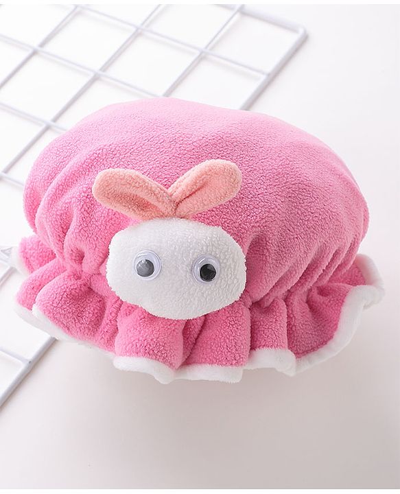 Babyhug Woollen Cap With Bunny Applique - Dark Pink