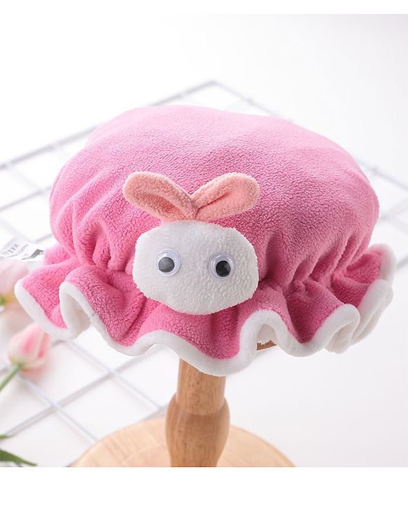 Babyhug Woollen Cap With Bunny Applique - Dark Pink