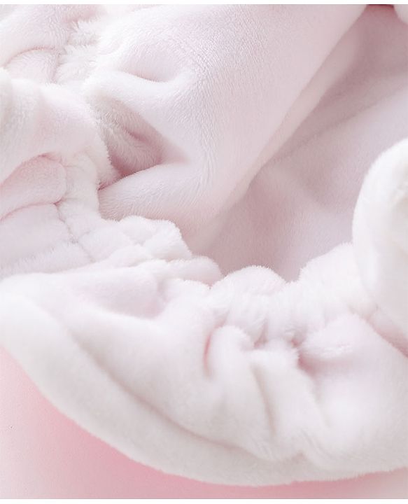 Babyhug Woollen Cap With Bunny Applique - Dark Pink