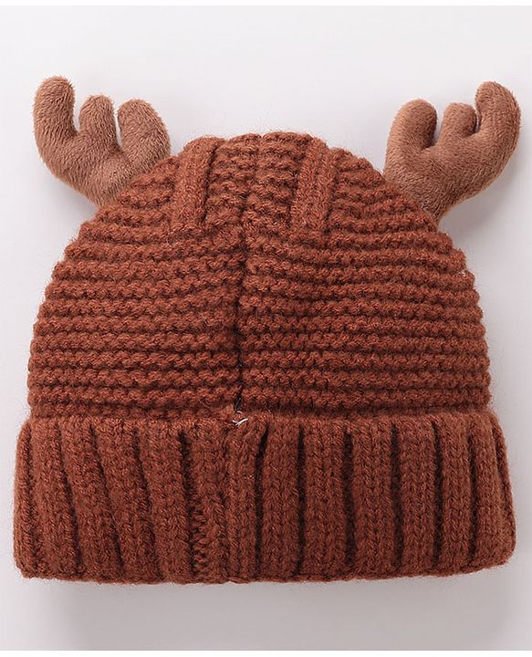 Babyhug Woolen Cap Horn Design - Brown