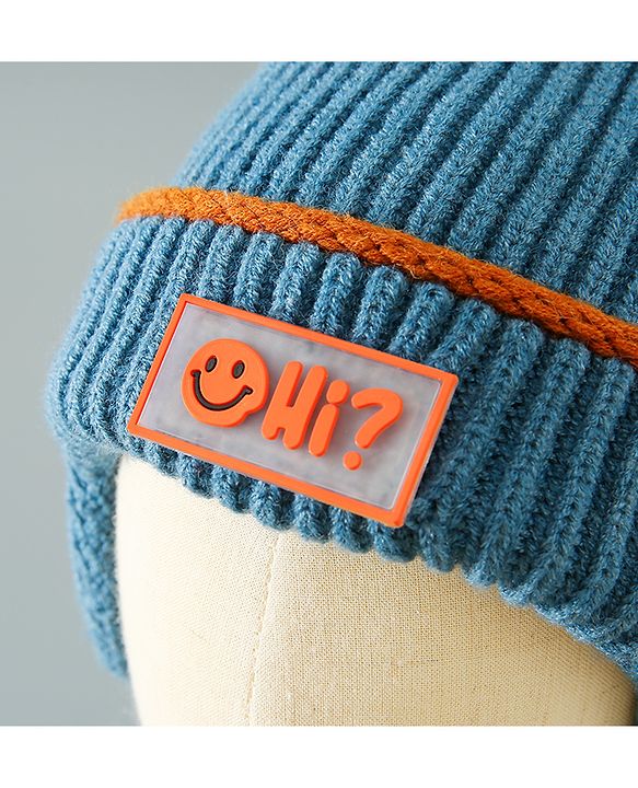 Babyhug Woollen Cap With Ear Design - Blue