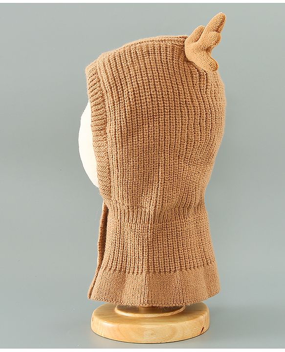 Babyhug Woollen Cap Reindeer Design - Red