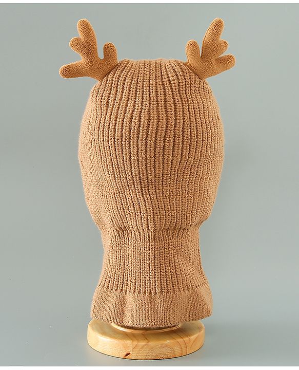 Babyhug Woollen Cap Reindeer Design - Red