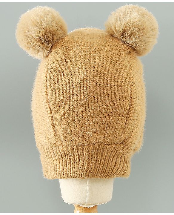 Babyhug Woollen Cap Bear Design - Brown
