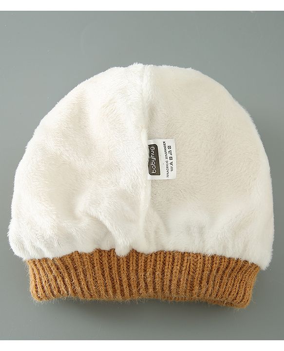 Babyhug Woollen Cap Bear Design - Brown