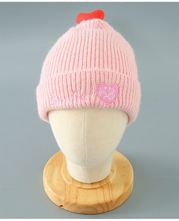 Babyhug Heart Design Cap Medium Size - Pink