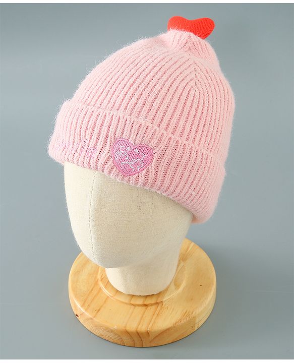 Babyhug Heart Design Cap Medium Size - Pink
