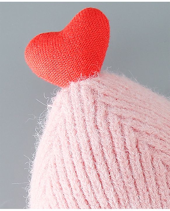 Babyhug Heart Design Cap Medium Size - Pink