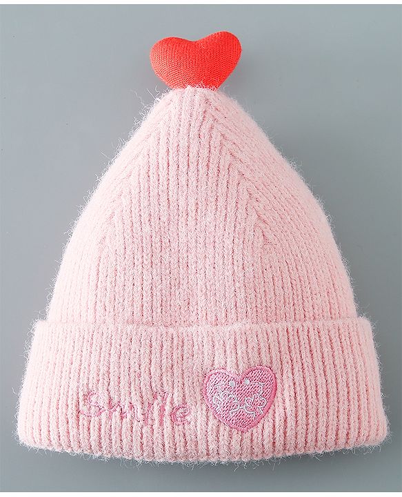 Babyhug Heart Design Cap Medium Size - Pink