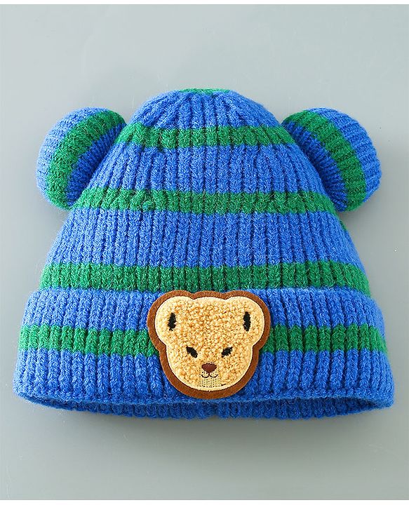 Babyhug Woolen Cap Blue - Diameter 11.5 cm