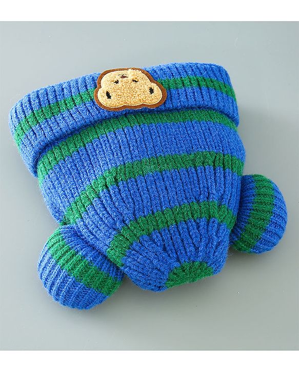 Babyhug Woolen Cap Blue - Diameter 11.5 cm