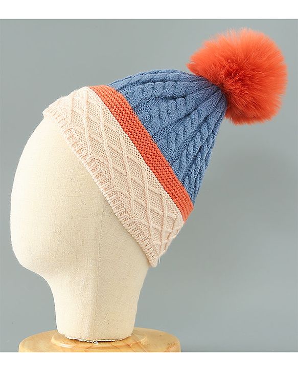 Babyhug Woollen Cap Blue - Diameter 11 cm
