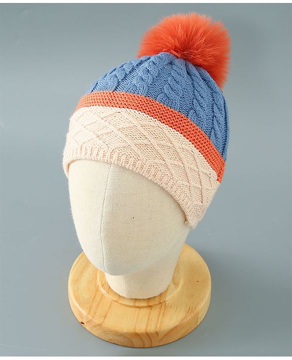 Babyhug Woollen Cap Blue - Diameter 11 cm