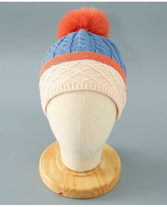 Babyhug Woollen Cap Blue - Diameter 11 cm