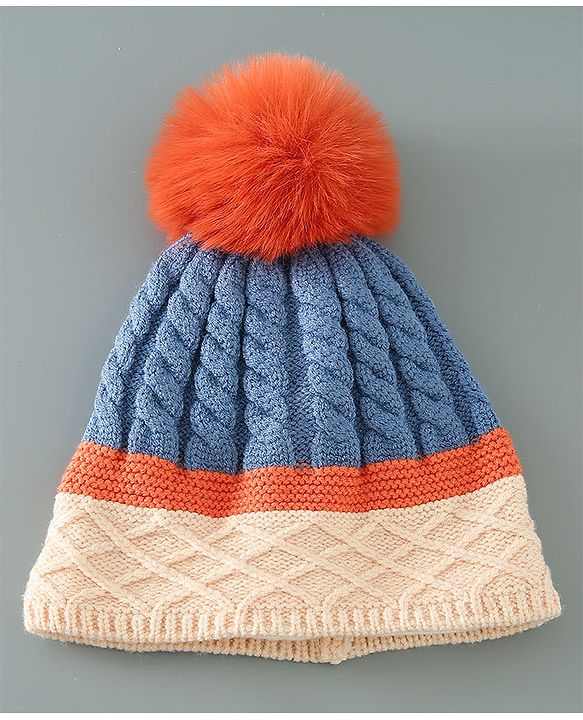 Babyhug Woollen Cap Blue - Diameter 11 cm