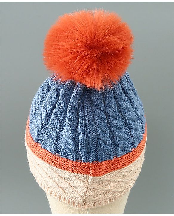 Babyhug Woollen Cap Blue - Diameter 11 cm