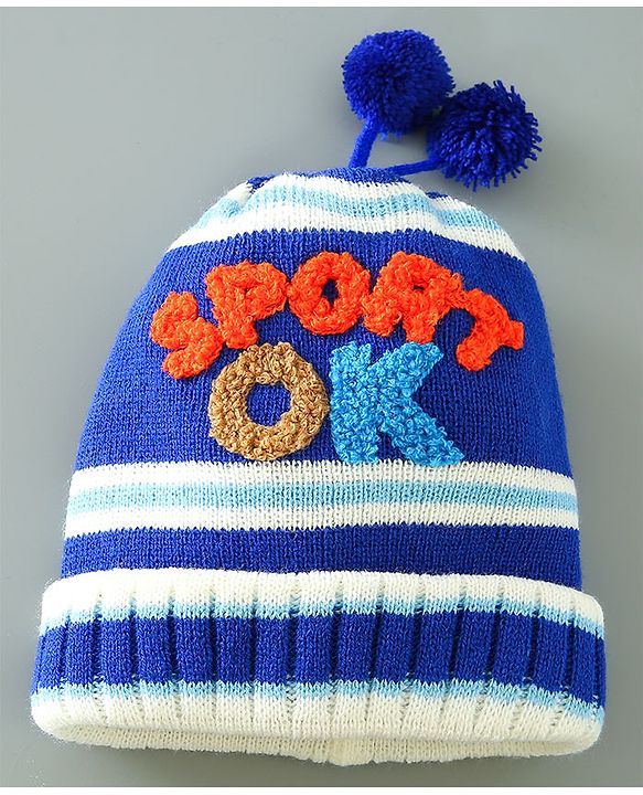 Babyhug Woolen Cap Blue - Diameter 11.5 cm