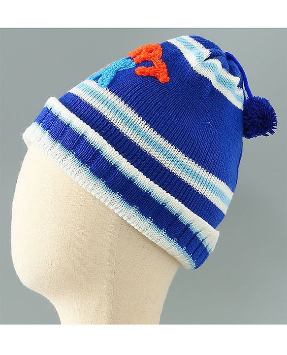 Babyhug Woolen Cap Blue - Diameter 11.5 cm