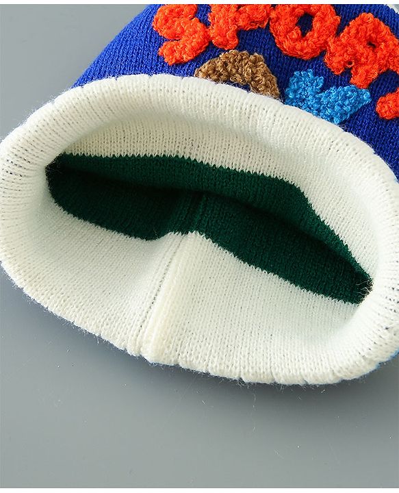 Babyhug Woolen Cap Blue - Diameter 11.5 cm