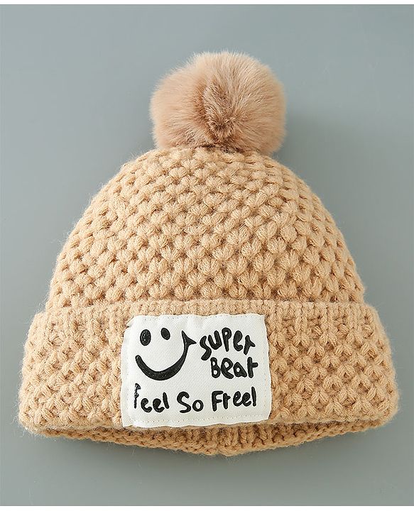 Babyhug Woolen Cap & Muffler Set Brown - Diameter 11.5 cm