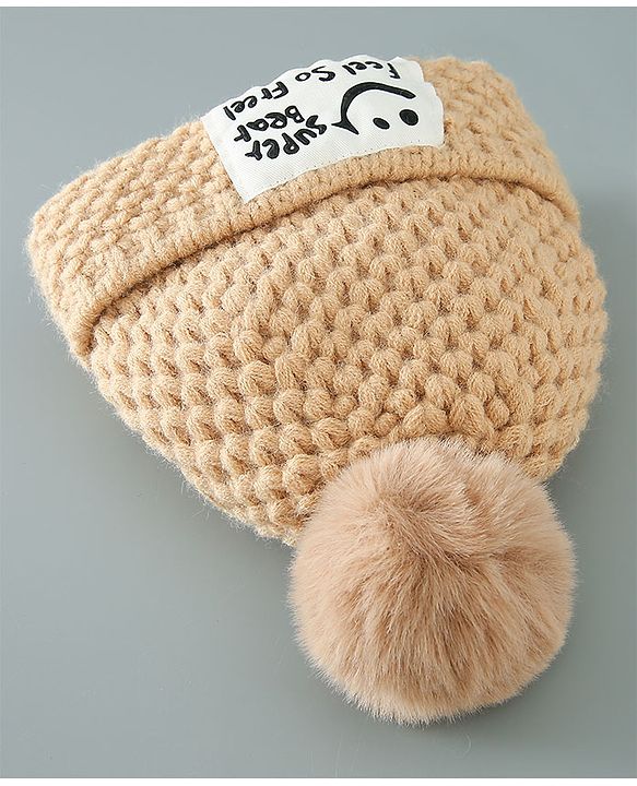 Babyhug Woolen Cap & Muffler Set Brown - Diameter 11.5 cm