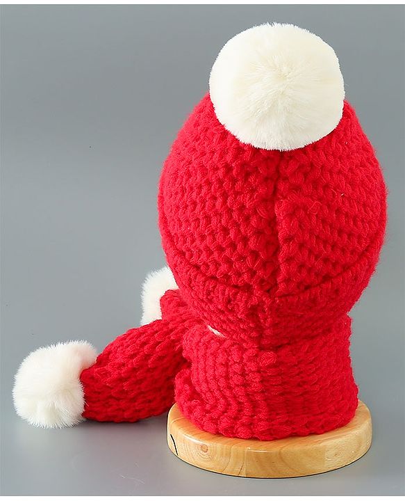 Babyhug Woolen Cap & Muffler Set Brown - Diameter 11.5 cm