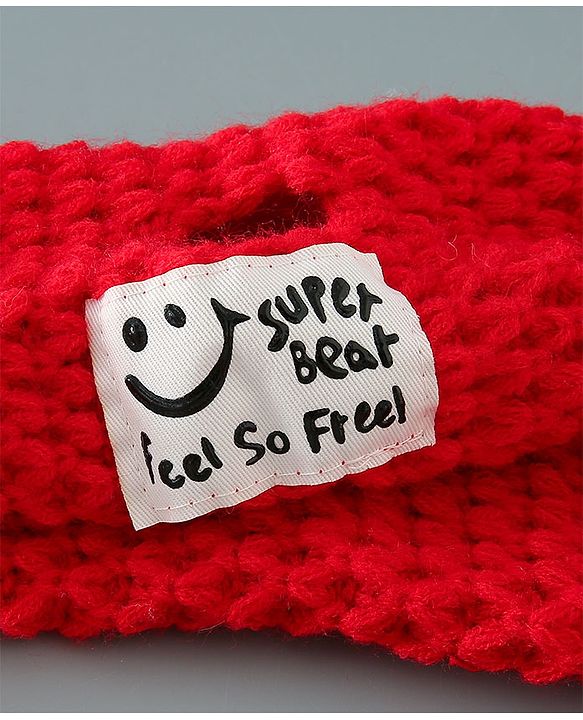 Babyhug Woolen Cap & Muffler Set Brown - Diameter 11.5 cm