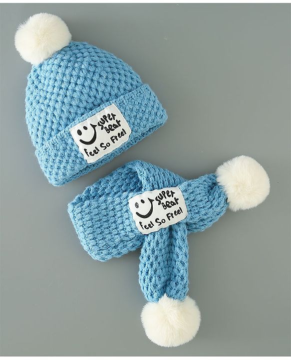 Babyhug Woolen Cap & Muffler Set Brown - Diameter 11.5 cm